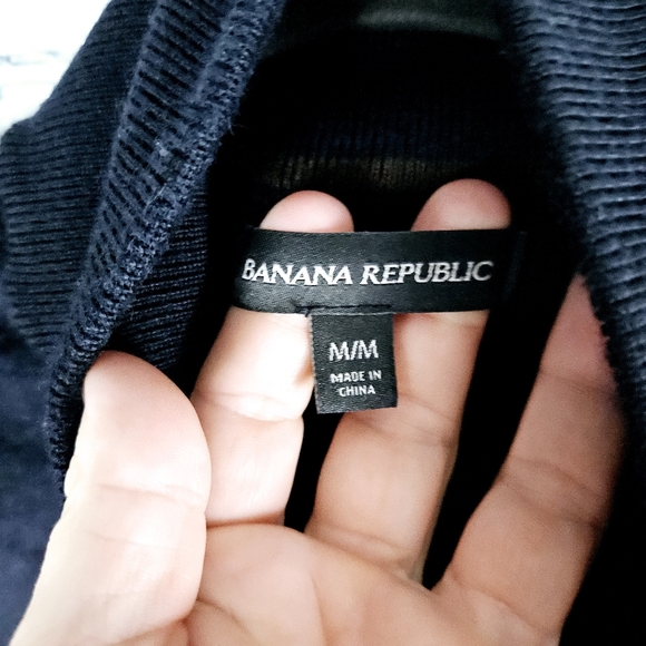 BANANA REPUBLIC | extra come merino wool blend high neck quarter zip sweater - Picture 5 of 8